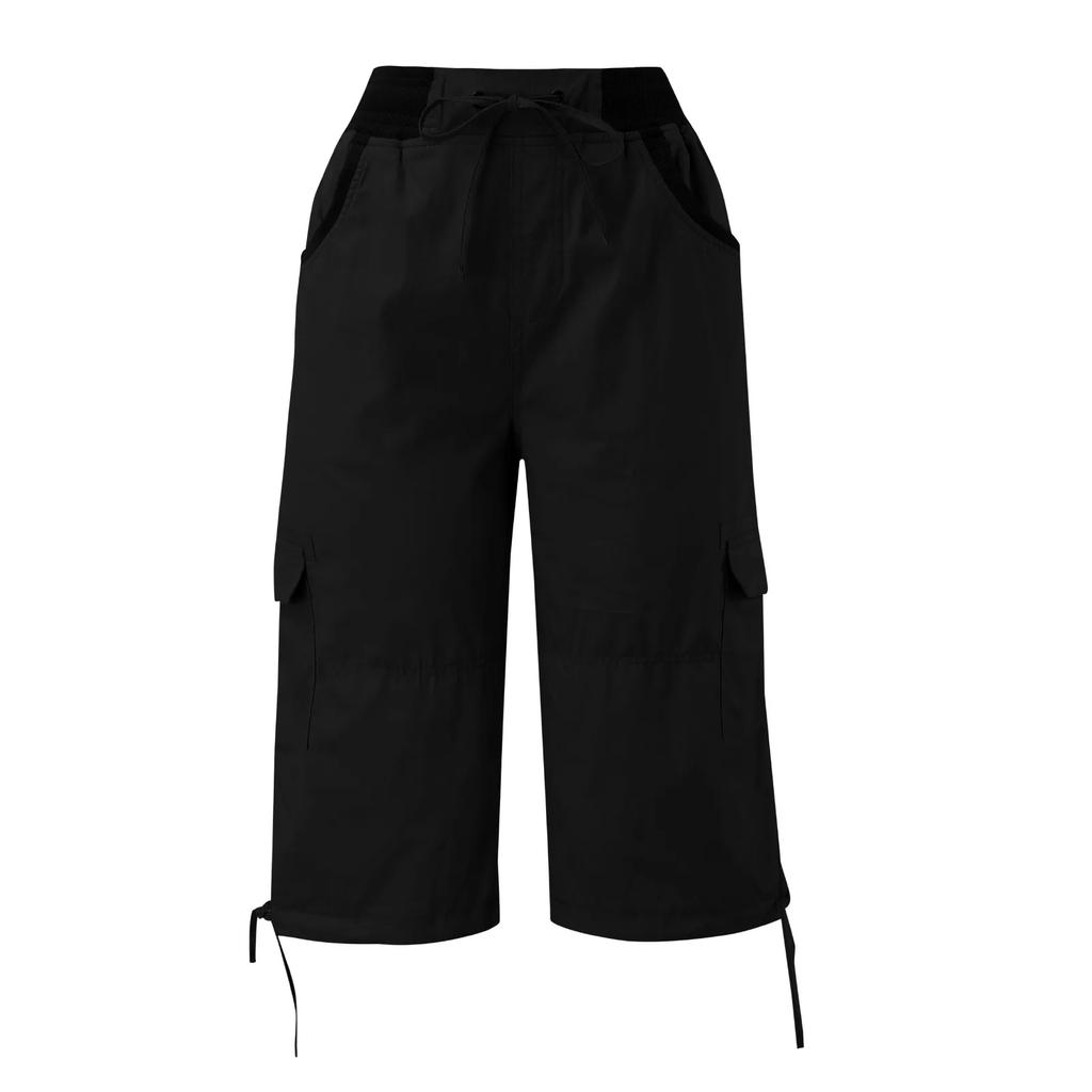 Kalhoty s mnoha kapsami Outdoor Y2k Kapsáče Dámské Streetwear Sportovní Zkrácené Kalhoty Kombinézy Tenké Volné Kapsáčové Šortky Pantalones