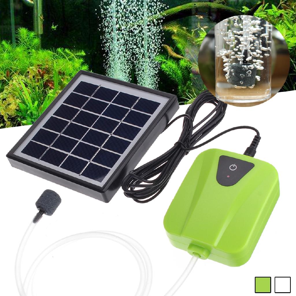 2 L / Min 3 Colors USB Solar Powered Oxygenator Water Pump Oxygen Pond Turbine Water Museum Air Pump for Plants Fish Tank Home Garden