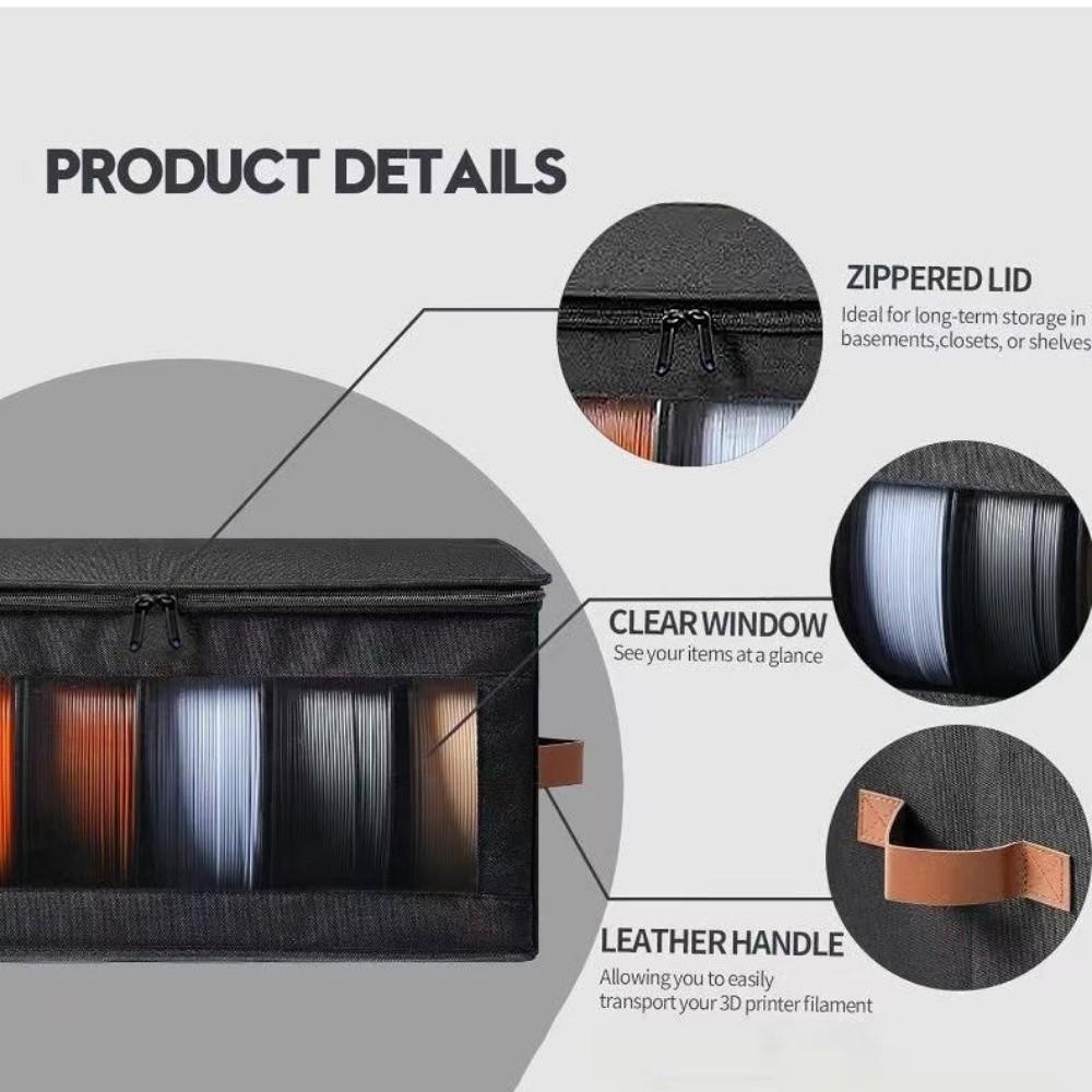 Niewytykany 3D Filament Storage Box Widoczny Składany Pojemniki na Pył Wielofunkcyjny Uchwyt na Akcesoria do Druku 3D