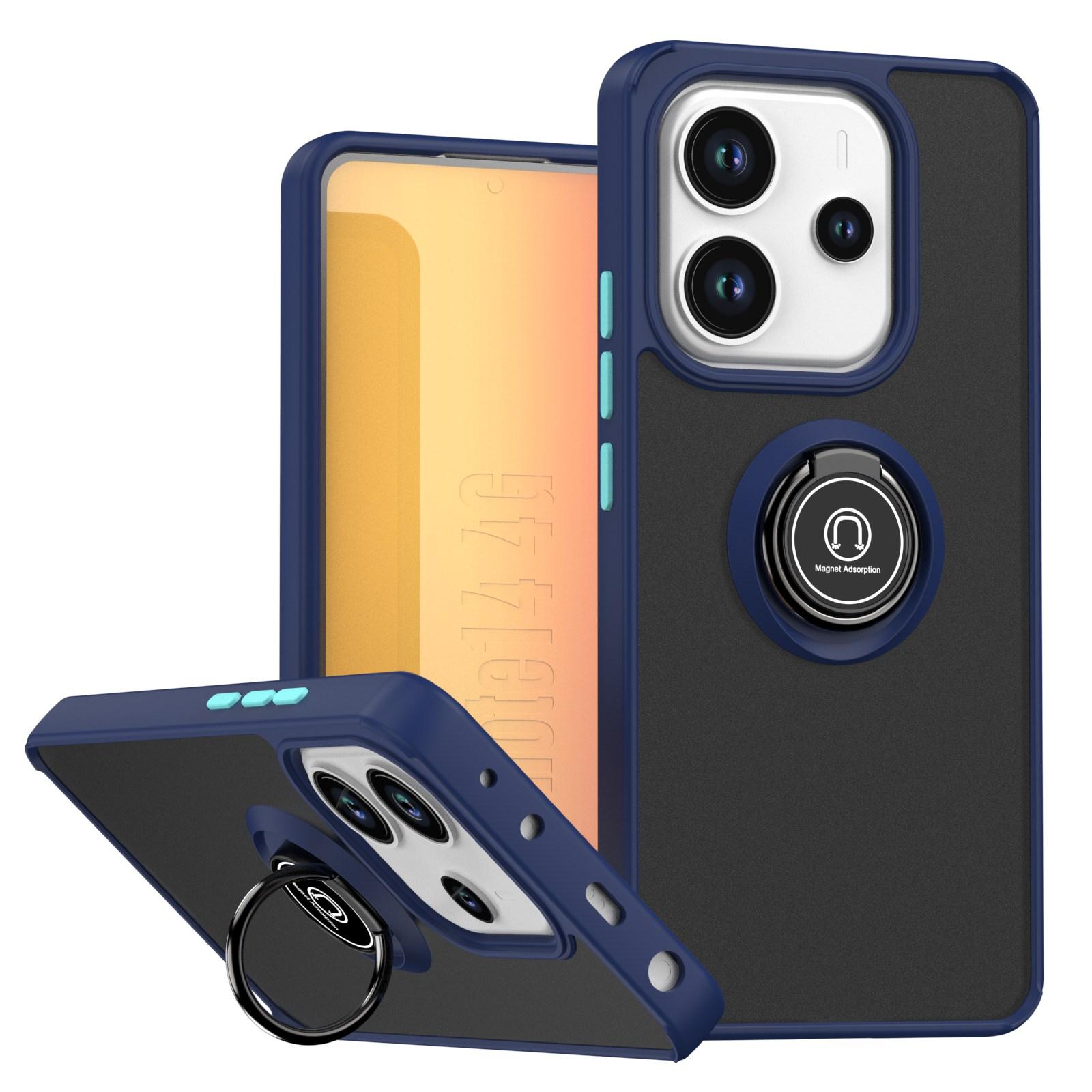 

Гарячий Матовий Протиударний Чохол Hot Armor для Redmi Note14 4G Funda для xiaomi Redmi Note 14 4G Чохол з кільцем-підставкою Redmi Note 14 4G синій