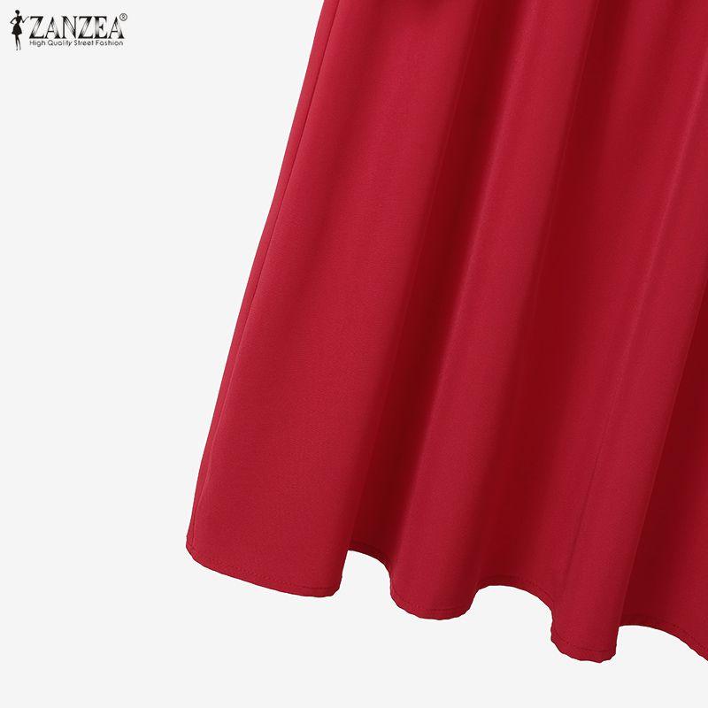 ZANZEA Women Short Sleeve Crochet Blouse and Long Skirts Summer Two Piece Sets