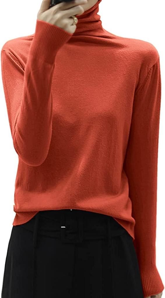 Knit Turtleneck Solid Fitted Soft 3D Slimming L'Avventura Women's High-Neck Sweater, Color, Innerwear, Knit, Figure-Flattening, Stylish, Cute, (M,