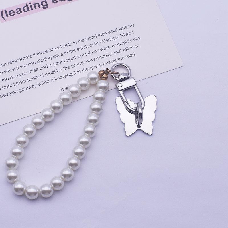 Fashion Cute Metal Phone Charm Holder Self Adhesive Heart Butterfly Lanyard For Case Bag Cup Earphone Accessory
