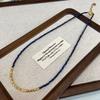 Summer Dark Blue Crystal Beaded Necklace Accessories Women'S High-End Light Luxury Niche Collarbone Chain Neck Chain