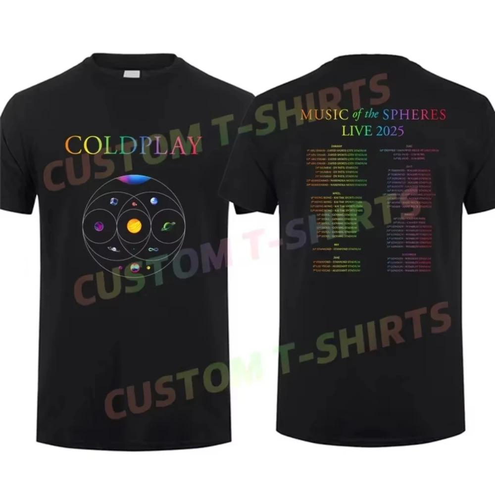 

2025 Cold.Play Music of The Sphere.s Tour Мужская и женская футболка с принтом Графическая Летняя с коротким рукавом Хлопок S-3XL Крутая футболка M