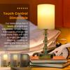 Luxury   Bedside Table Lamp Bedroom Nightstand Lamp with 3000K Warm Light Bulb Fabric Lampshade Desk Lamp with USB C+A Charging PortCelsiusAC Ou