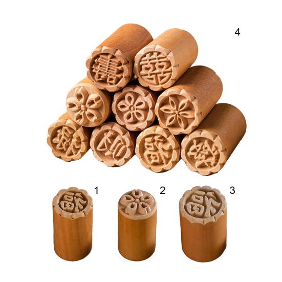 Tampon à biscuits réutilisable en bois pour décoration de gâteaux chinois