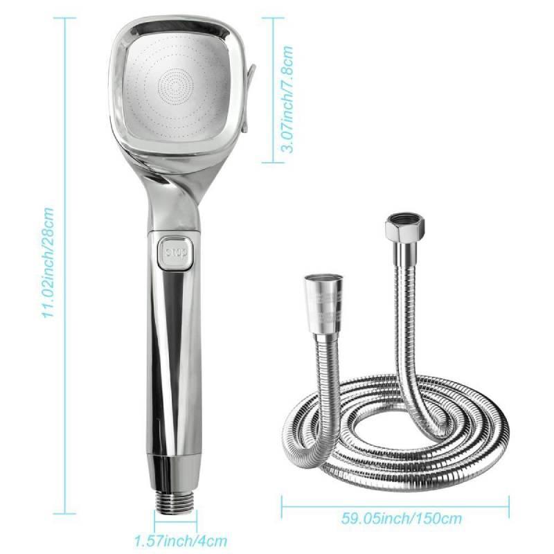 Supercharged Shower Head Set, Stainless Steel Material, Rainfall Function, Four Gear Adjustment