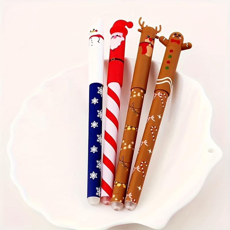 4 Christmas Erasable Pens / Fast-drying Erasable / Mistakes Can Be Erased /Smooth Writing / Suitable for Students' Exam Practice