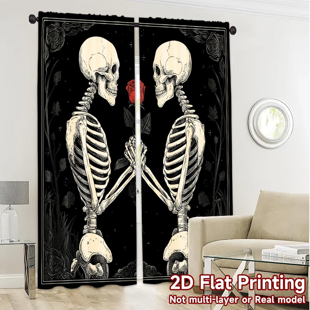2D Flat Printing  JIT 2pcs   Curtains (Without Rod) Eternal Love Popular Minimalist Curtains Versatile Durable Polyester Curtains
