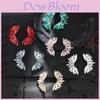 Geometric Alloy Wing Earrings With Water Diamond Accents For Fashion Forward Women