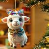Weihnachtsschaf Anhänger Ornament Flaches Acryl Niedliches Hängendes Lamm für Weihnachtsbaum Feierparty Heimdekorationen