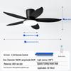 Five-Blade Ceiling Fan with Light, Silent & Variable Frequency for Living Room, Bedroom & Dining Room