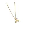 Light Luxury Full Diamond Micro-Inlaid Zircon Fishtail Pink Diamond Necklace Copper Electroplated Real Gold Pendant