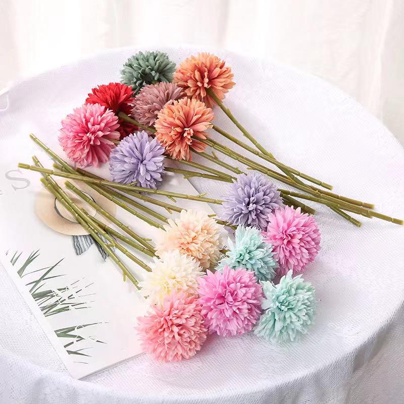 

3PCS Hydrangea Artificial Flowers Fake Dandelions Bouquet Wedding Decoration Home Room Decor DIY Pompon Bridal Accessories 3Pcs