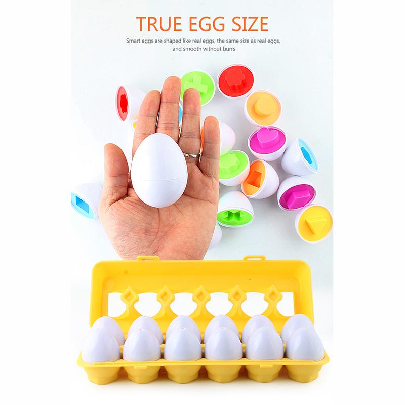 Eggs Matching Toys For Toddlers 1 2 3Y Montessori Toys Easter Eggs Baby Color Shape Sorter Games Educational Learning Toys Kids