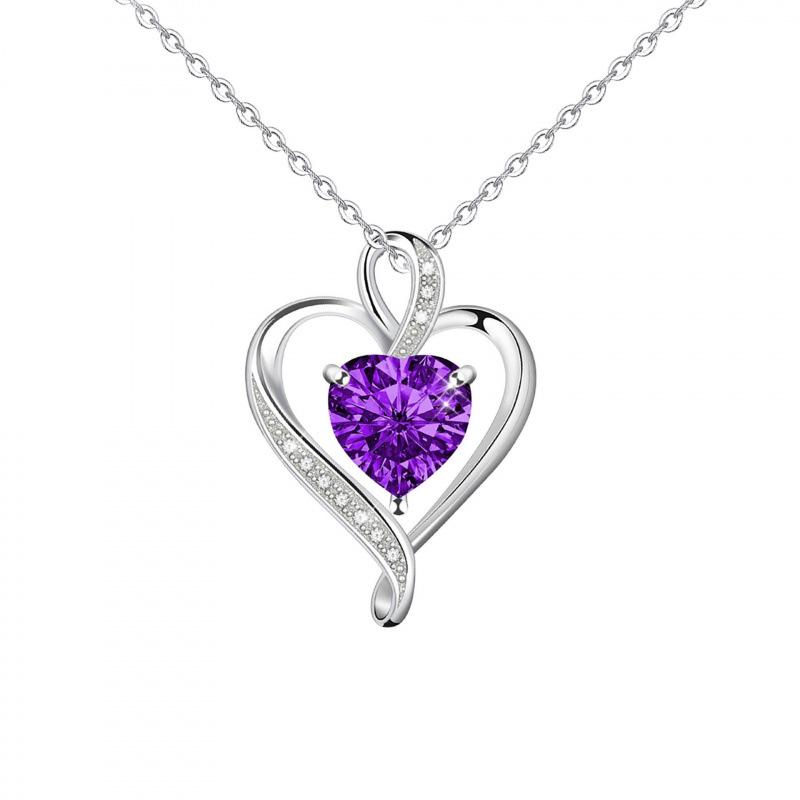 Love At First Sight Heart Zirconia Necklace & Earring Set - Versatile Heart Pendant Clavicle Chain