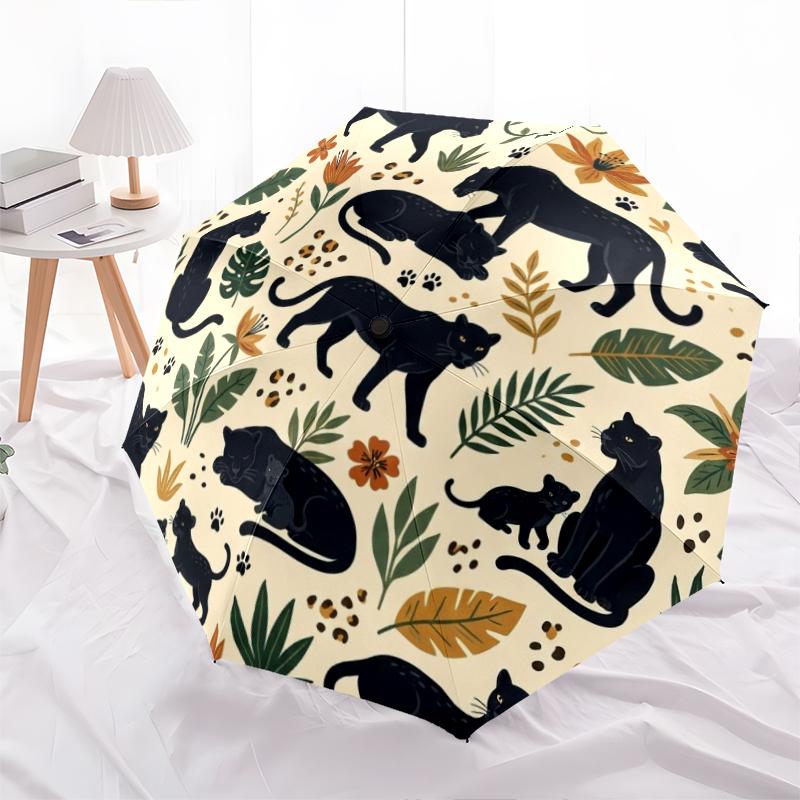 1 Pezzo Ombrello Pieghevole Automatico - Fantasia Animali Carini, Design Portatile e Pieghevole con 8 Stecche, Regali di Natale e Compleanno