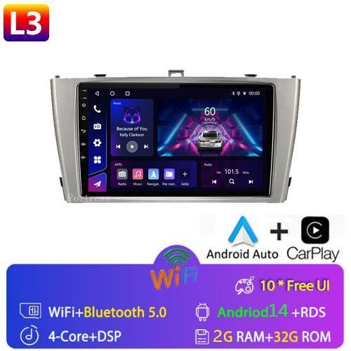 Android 14 Carplay Auto Car Radio For Toyota Avensis T27 2009 2010 2011 2012-2015 GPS Navigation Multimedia Player DSP Stereo 4G