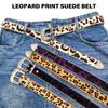 Leopards Print Belt Adjustable Belt Velvet Waistband Unisex Belt Trendy Waistband for Men and Women