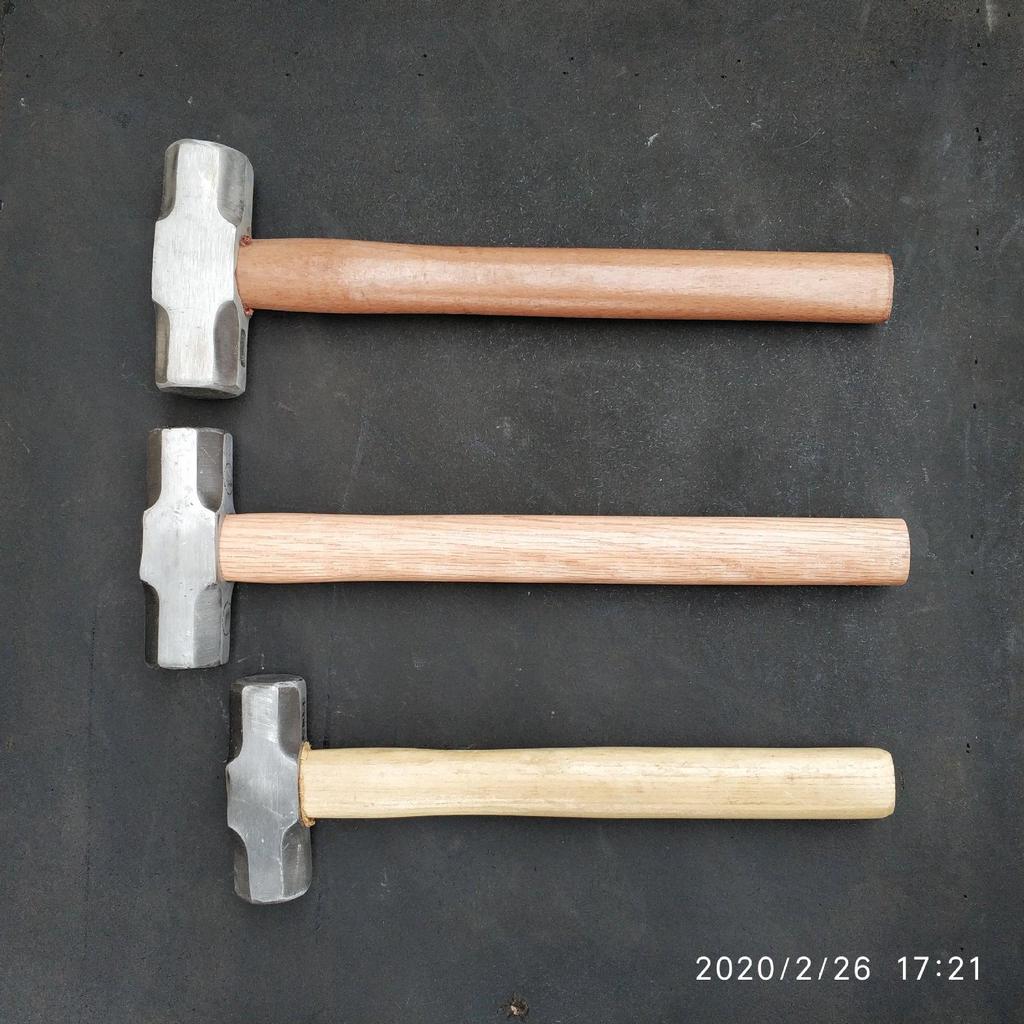 Polished Iron Hammer with Wooden Handle (Two-Pack: 4P, 6P, 8P)