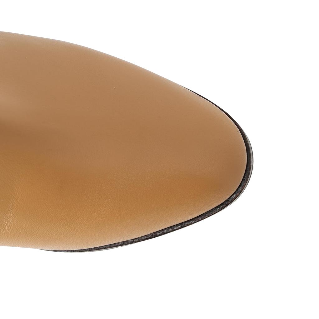 Wide Boots with a Loose Cowhide Long Wide Beautiful 3E [Alpha Cubic] Shaft, Leather, Boots, Shaft, In-heel, Legs, 9312402, Taupe, 22.5 Cm,