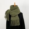 New Milk Fleece Women Scarf Female Winter Warm Thickened Solid Long Scarves Soft Coarse Braid Tassel Shawl Viscose Wrap Shawls