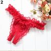 Women Sexy Thongs Briefs Open Crotch G-string Floral Lace Panties Underwear