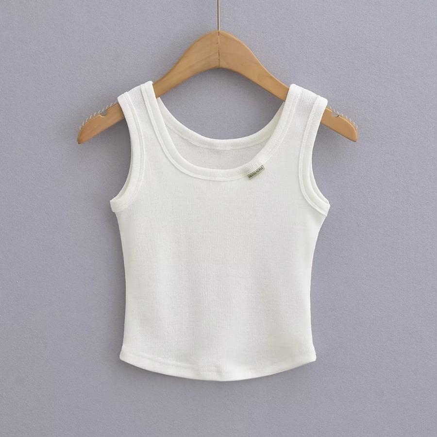 Canottiere Estive da Donna Bianche Slim Corte Senza Maniche Canottiere Abbigliamento Sportivo da Donna