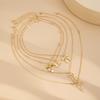 Trendy Metal Bowknot Heart Layered Clavicle Necklace