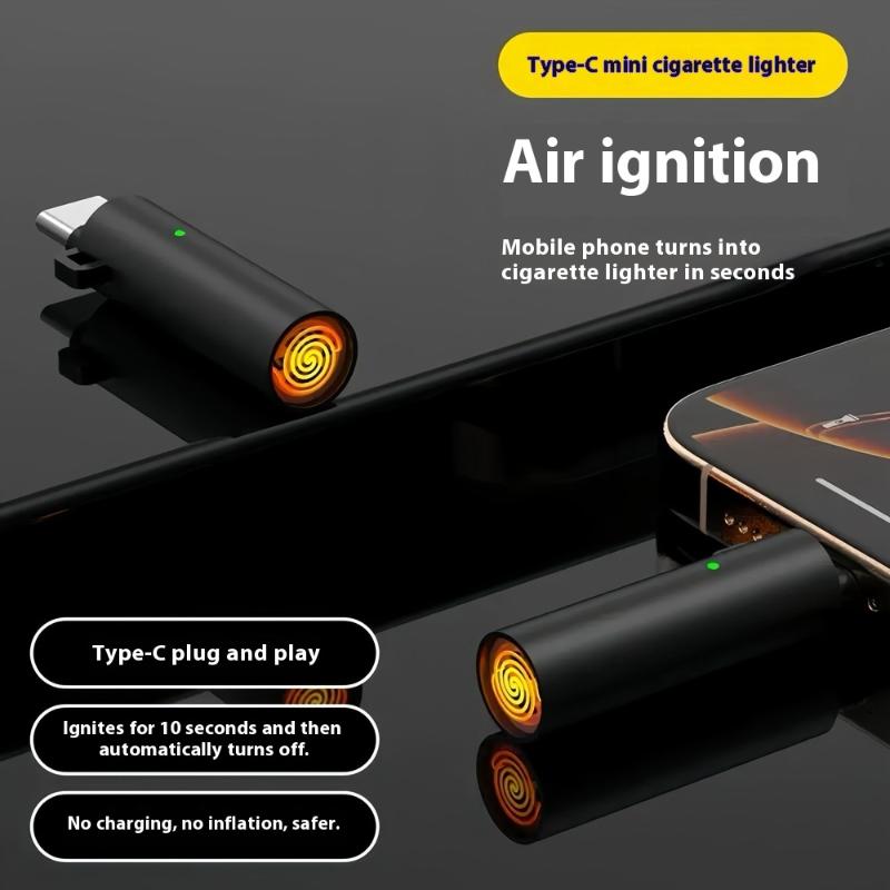 1 Pcs Type-C Portable Low Consumption Mini Electronic Lighter Windproof And Energy Saving Outdoor Phone Lighter