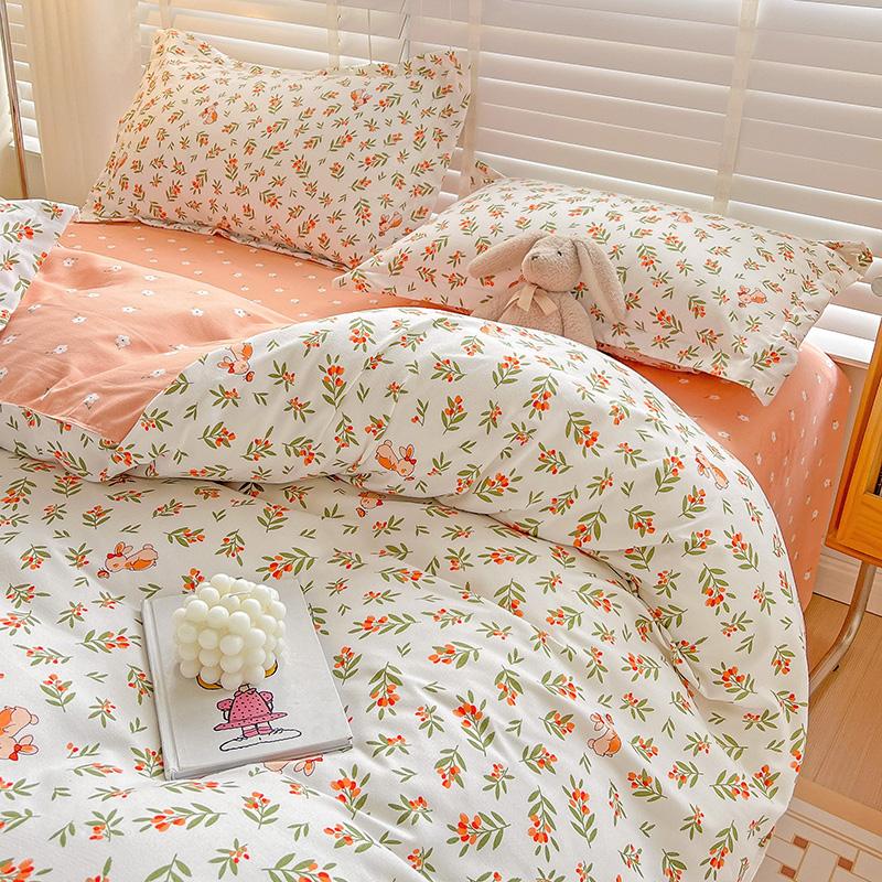Flower Botanical Duvet Cover Set 3pcs Floral Bedding Set for Kids and Adults Comforter Covers Pillowcases, Washable Home Textil