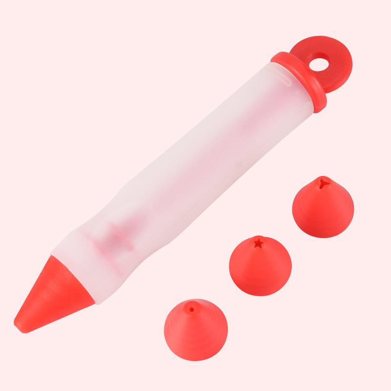 

4-Head Piping Tip Set Silicone Chocolate Butter Piping Pen Piping Bags Piping Bottles Writing And Baking Tools A1