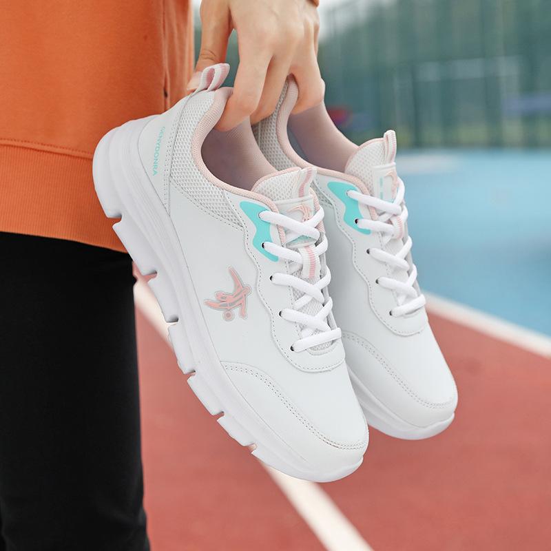 Joni Danlai women's shoes sneakers spring and autumn new casual shoes leather surface waterproof, lightweight and non-slip running shoes