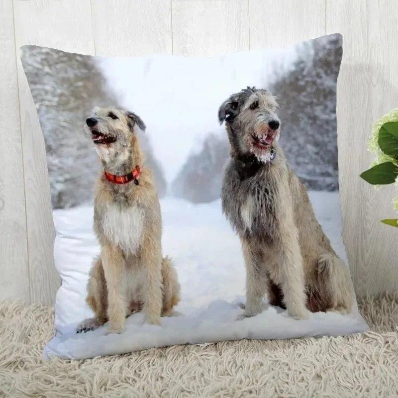 

Наволочка для ирландского волкодава, современный домашний чехол для спальни, гостиной, дивана, наволочка 45x45 см, наволочка из персиковой кожи 45x45cm