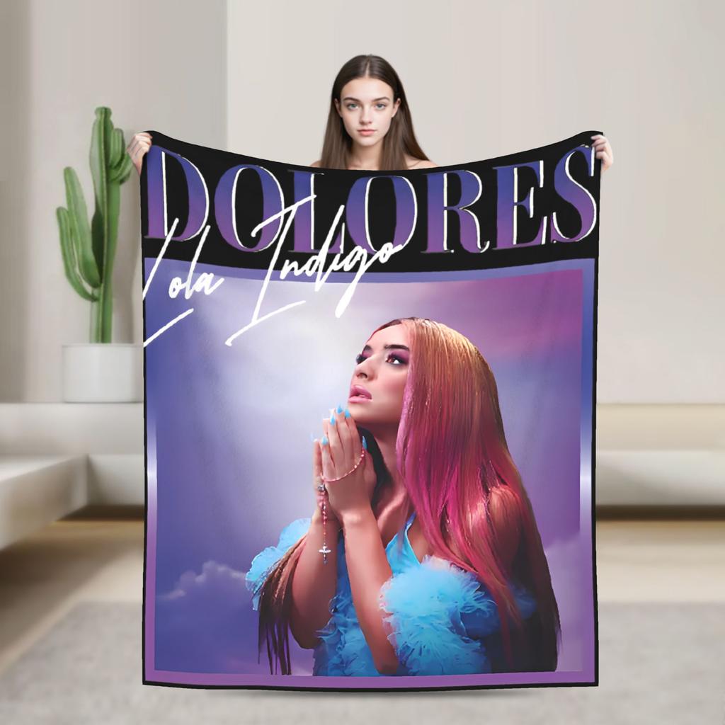 L-Lolas I-Indigos Spanish Singer  Blanket Quality Super Warm  Throw Blanket Winter Airplane Travel Living Room Fashion Bedspread