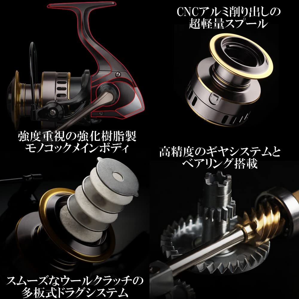 MUJI High Aluminum power knob specification CNC aluminum spool Gear ratio Salt compatible lightweight spinning reel HS3000v performance! 5+1BB 5.21