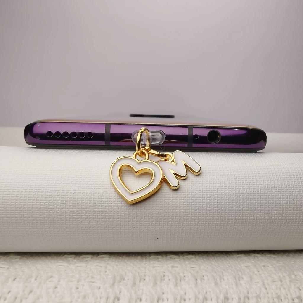 Love Letter A-M Phone Dust Plug, 26 Uppercase Letters Phone Charms, Phone Accessories, DIY Phone Decoration