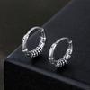 Mprainbow Retro Geometric Hoop Earrings,Men's Irregular Circular Earrings with Ear Holes,Never Rust Jewelry