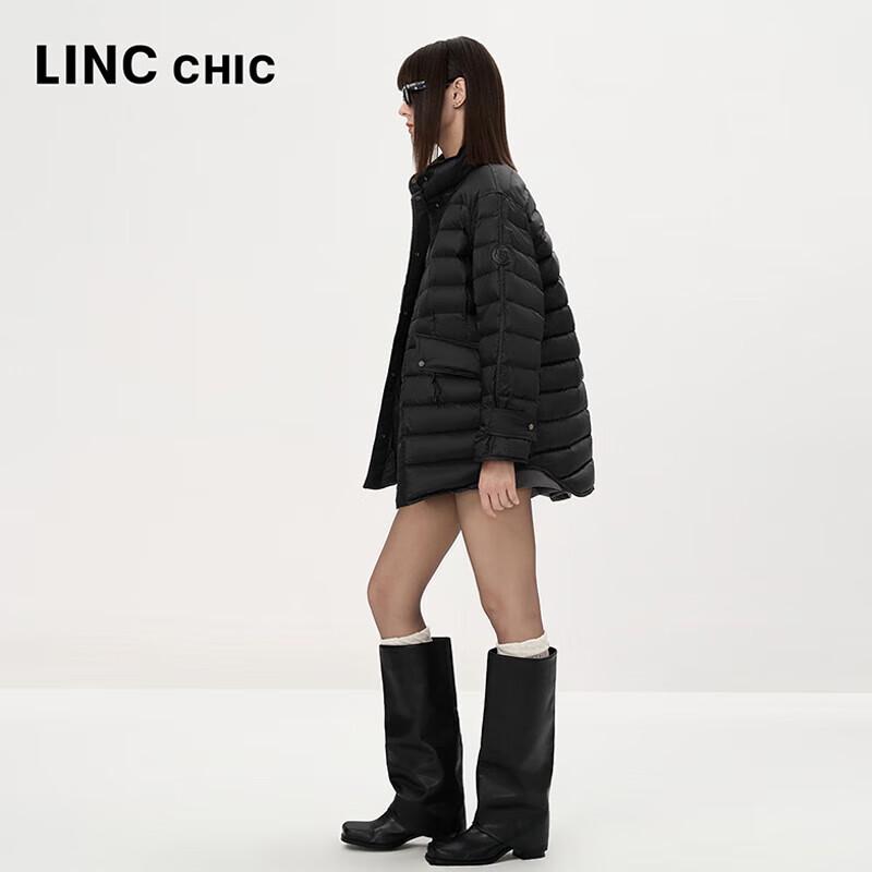 Jinyujie Damen Mittellange Stehkragen Leichte Daunenjacke