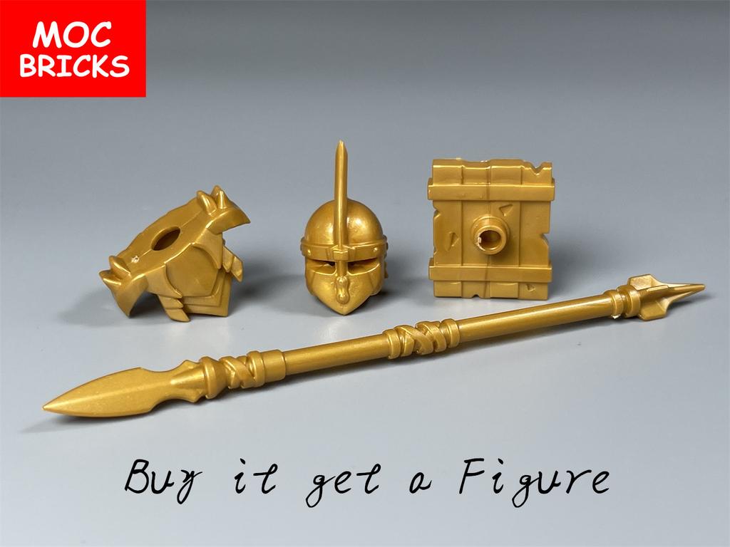 Einzelner MOC Baustein Schwarzer Goldener Rüstungswarrior Mittelalterliche Ritter Rom Waffe Actionfigur Pädagogischer Baustein Geschenke