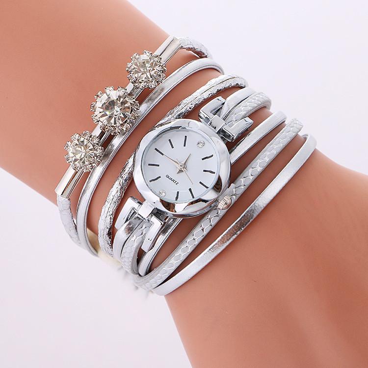 

Classic Ladies Quartz Watch With Leather Strap And Round Dial For Casual Wear белый