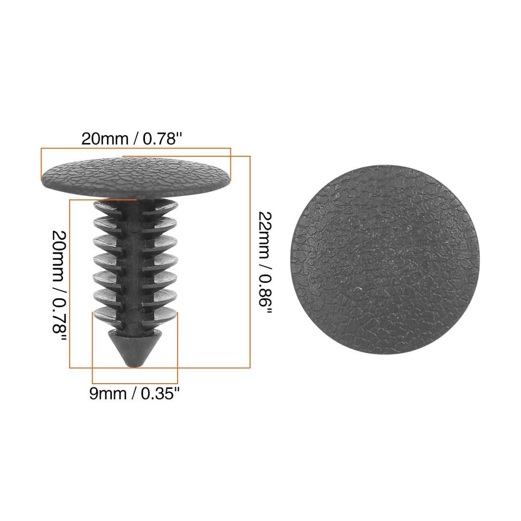 uxcell Bolt Rivet Fastener 9mm Hole Diameter Plastic Trim Panel