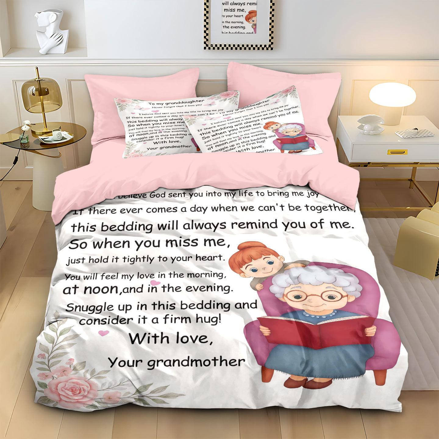 

Quilt Cover Envelope Digital Printing Kit Sanded Quilt Cover Pillowcase Three-Piece Set 135x200