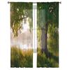 Arbor Baum See Landschaft Voile Vorhang Wohnzimmer Transparent Tüll Fenster Vorhänge Schlafzimmer Zubehör Dekor Durchsichtig Hergestellt aus Polyester Flächenbehandlung