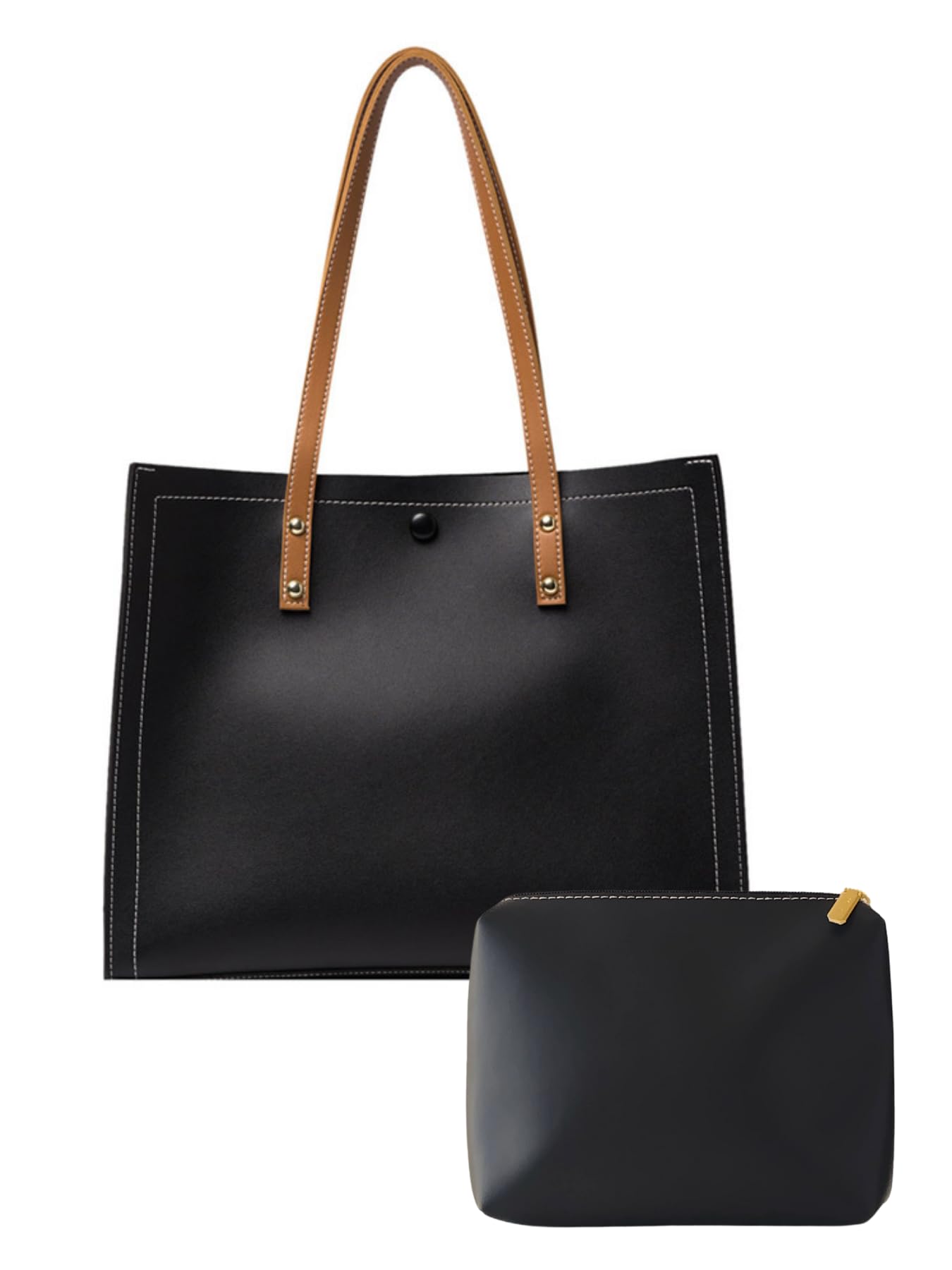

Renlock Women s Tote Bag, Synthetic Leather, A4 Size, Handbag, Commuter, School, Large Capacity, Lightweight, Water-Repellent, PU Leather,