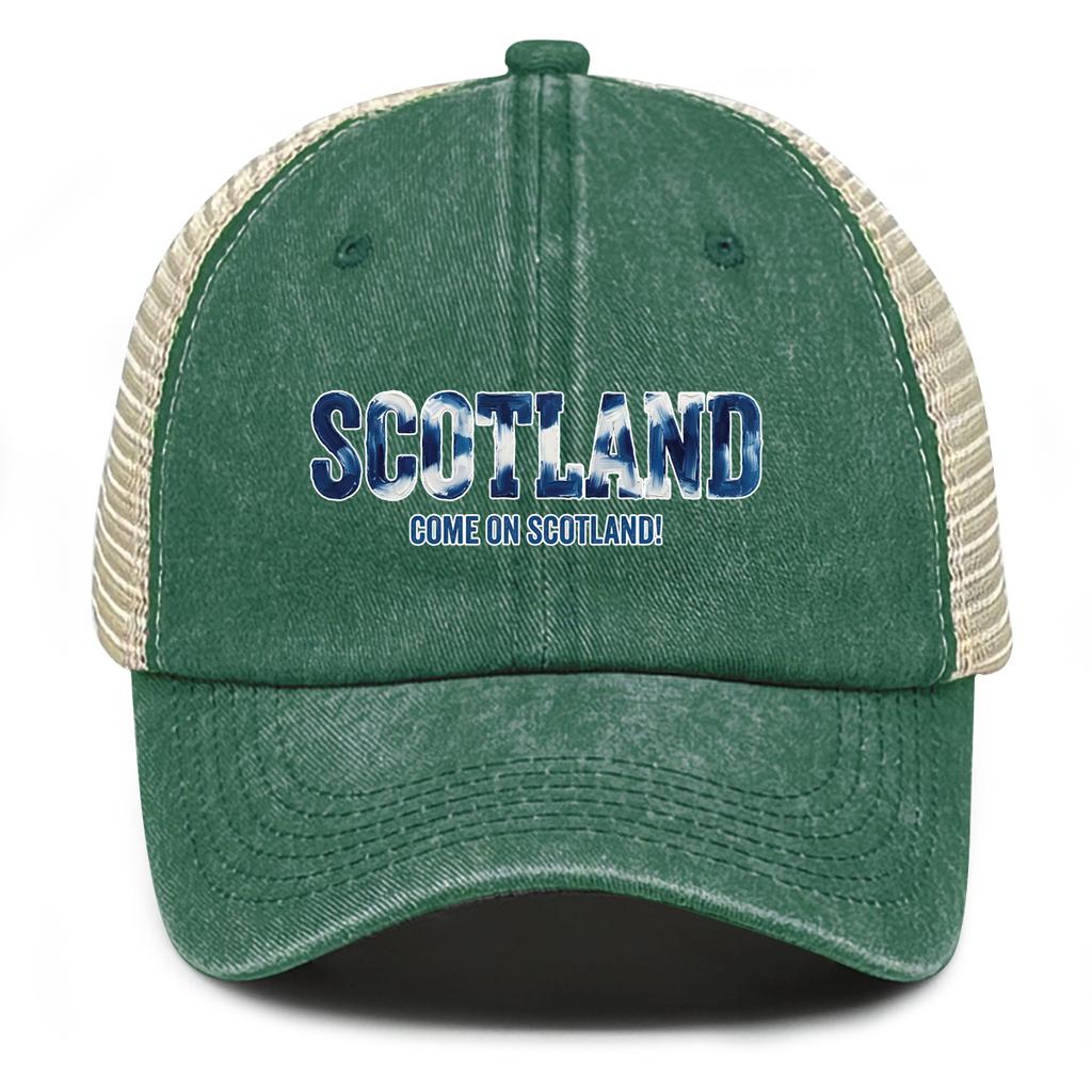 COME ON SCOTLAND Flag Printed Baseball Cap Adjustable Inelastic Slouchy Fashion Breathable Cap For Gifts Casual Golf