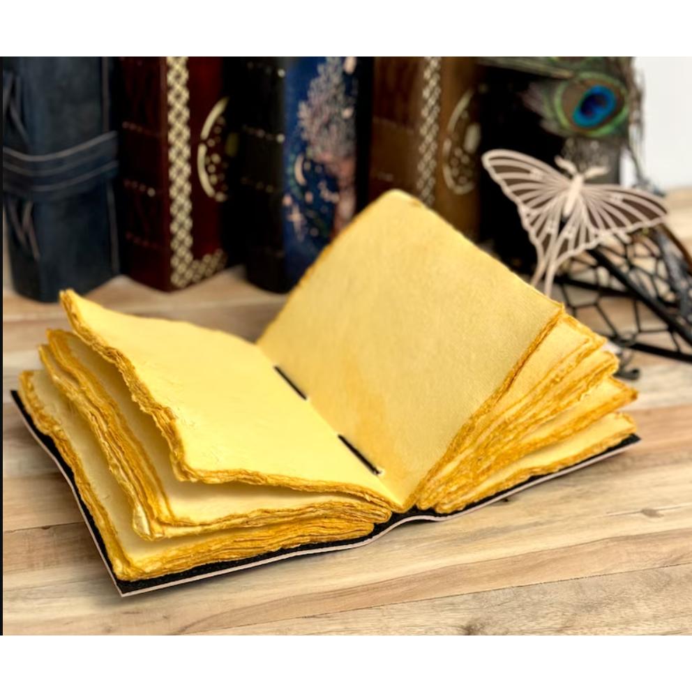 Tree of Life Leather Journal Antique Handmade Deckle Edge Vintage Paper Grimoire