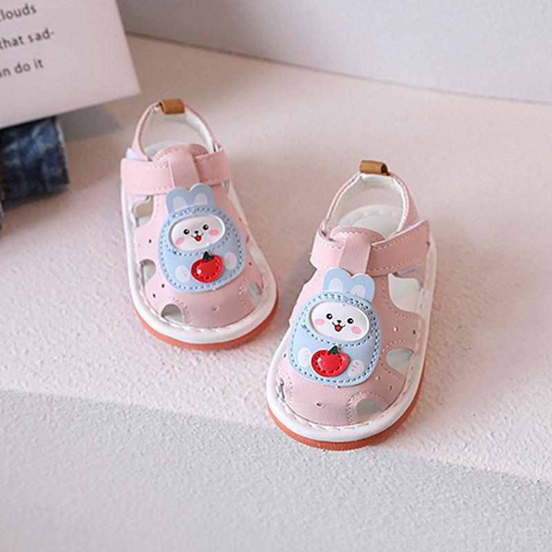 Summer New Whistle Men and Women Baby Sandals 0-1-2 Year Old Beef Tendon Sole Children Called Shoes