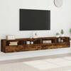 VidaXL Wall-mounted TV Units 2pcs Smoked Oak 100x30x30cm Engineered Wood 836891